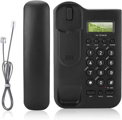 Vista 9 de Teléfono con cable con pantalla de identificación de llamadas, Teléfono fijo clásico retro con cable de pared Teléfono con cable, DTMF Dual System