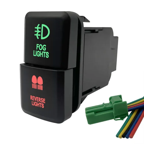 Vista 7 de Compresor de aire y Interruptor de botón doble de bloqueo de diferencial trasero para Toyota Tacoma Prado Fortuner Hilux 39mm X 21mm