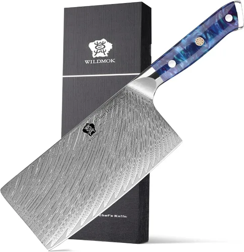Vista 12 de WILDMOK Cuchillo deshuesador japonés de Damasco de 7 pulgadas, grado profesional, mango de espiga completa de resina Negro