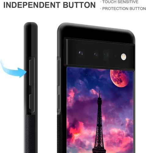 Vista 4 de ZHEGAILIAN Funda compatible con Google Pixel 6A, diseño de patrón de policarbonato duro, funda protectora de TPU suave antideslizante para Google