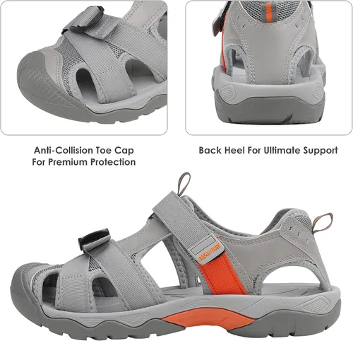 Vista 2 de DREAM PAIRS Sandalias deportivas de senderismo al aire libre para hombre, puntera cerrada, atlética, aventura, playa, pescador, sandalias de agua
