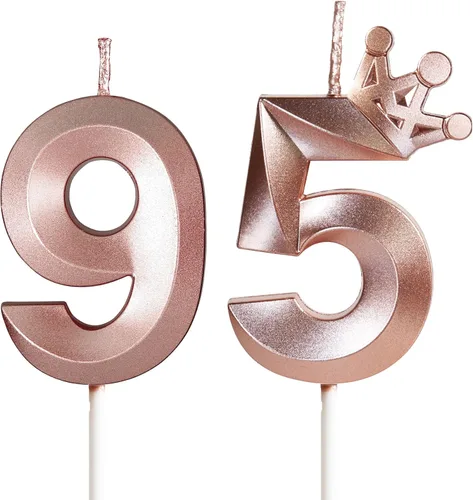 Vista 21 de Velas de cumpleaños número 10 para pastel, velas de oro rosa número 10 con corona, diseño 3D, decoración de pastel de cumpleaños para niñas