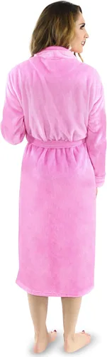 Vista 2 de NY Threads - Bata de baño en material de polar bata para spa de felpa suave con cuello chal para mujer