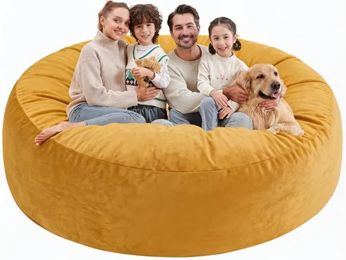 Vista 41 de Silla de Puf de 2 pies, Sillas de Puf Cómodas con Relleno de Espuma Viscoelástica, Sofá de Puf Esponjoso con Cubierta de Terciopelo Holandés, Sillas
