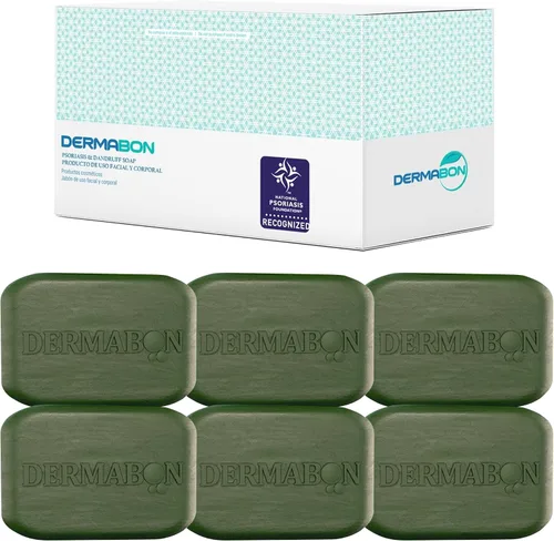 Vista 8 de Barra de jabón Dermabon para el control de la psoriasis, dermatitis y caspa con 2% de alquitrán de hulla como ingrediente activo - 1 paquete Jabón