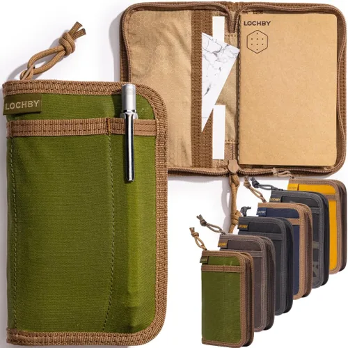 Vista 51 de LOCHBY® Carpeta Field A5 Cubierta de carpeta de 6 anillas Lona encerada resistente al agua Diseño plano Sistema A5 apto para recargar