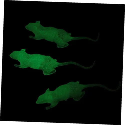 Vista 9 de 20 piezas de accesorios de ratón falsos luminosos para Halloween, decoración espeluznante ligera y espeluznante para fiestas de casa embrujada