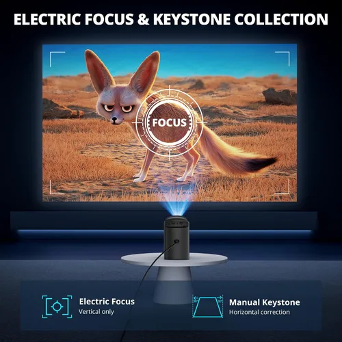 Vista 5 de Mini proyector inalámbrico con WiFi y Bluetooth 5G, proyector portátil compatible con proyección de video de película 4K, enfoque eléctrico 350ANSI