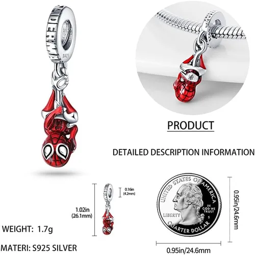Vista 2 de LIGHTDOG Alliance Charm compatible con pulseras Pandora Europe, cuentas colgantes de plata de ley 925, regalo para el día de la madre, joyería