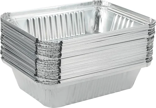 Vista 6 de Waytiffer Paquete de 25 sartenes desechables de papel de aluminio con tapas, latas de pan resistentes de 2.25 libras, capacidad de 8.5 x 6.3