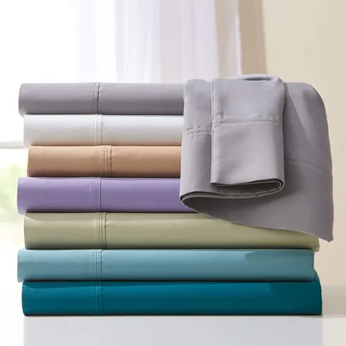Vista 5 de BrylaneHome Bed Tite - Juego de sábanas de 500 hilos, tamaño matrimonial, color gris