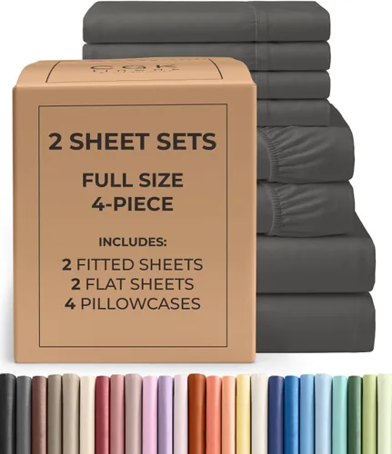 Vista 179 de Pack of 2, Twin Size 3 Piece Sheet Set - Breathable & Cooling - White