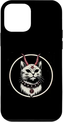 Vista 16 de Funda para iPhone 17 de Baphomet Satánico Oculto de Gato del Diablo