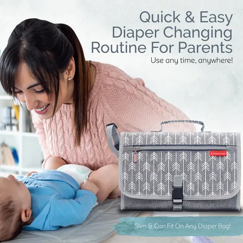 Vista 2 de KiddyCare Cambiador de pañales portátil para viajes de bebé Cambiador portátil para bebé recién nacido niña y niño Cambiador de pañales plegable