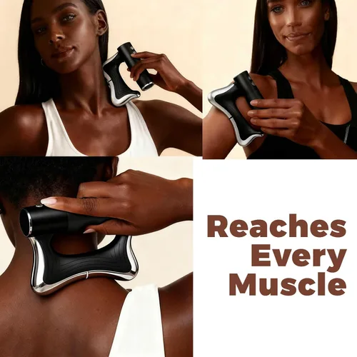 Vista 6 de Herramienta eléctrica raspadora muscular con vibración, masaje y calor, masajeador Gua Sha portátil para recuperación muscular de cuerpo completo