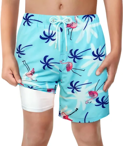 Vista 21 de Trajes de Baño para Niños con Forro de Compresión Cómodos Shorts de Natación Anti-Rozaduras Elásticos UPF Secado Rápido Talla 3T-20 Estrellas Águila