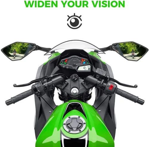 Vista 2 de KEMIMOTO - Espejos Ninja 300 Compatibles con Ninja 400 250 500 ZX6R EX300 ZX-6R Espejo Trasero para Motocicleta