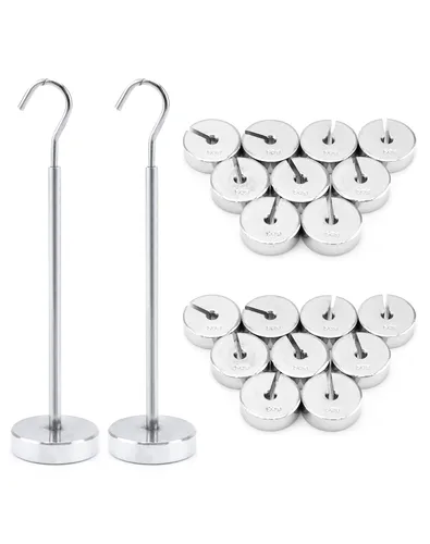Vista 7 de QWORK 2 juegos de pesas ranuradas, juego de 9 piezas de masa ranurada con perchas - 9 pesos (1.76 oz) - 17.76 oz, WD30030