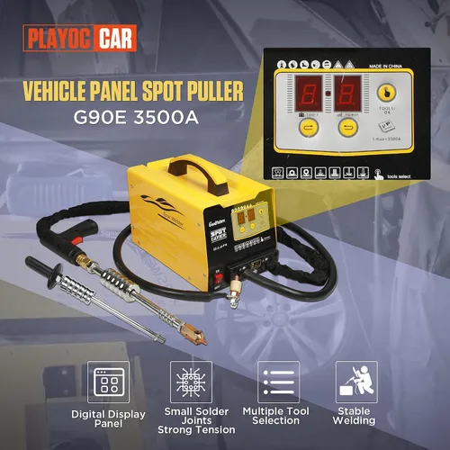 Vista 2 de PLAYOCCAR Kit de reparación de abolladuras con soldador de espárragos 110V, extractor de abolladuras con soldador de puntos 3500A, máquina