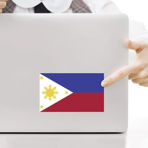 Vista 5 de Pegatina de vinilo de la bandera de Filipinas Pinoy Pilipinas Filipinas Filipina parachoques ventana coche 5 pulgadas por 3 pulgadas calidad premium