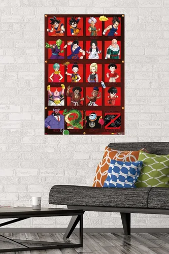 Vista 2 de Trends International Dragon Ball Z - Póster de pared de aniversario, 22.375 x 34 pulgadas, versión premium sin marco