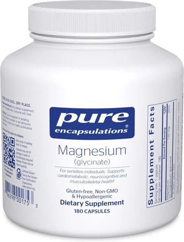 Vista 9 de Pure Encapsulations Magnesio (glicinato) - Suplemento para apoyar el alivio del estrés, el sueño, la salud del corazón, los nervios, los músculos