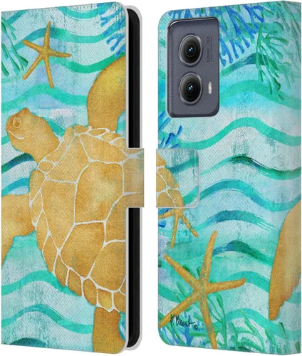 Vista 16 de Head Case Designs Funda de piel con licencia oficial de Paul Brent Agate Mermaid Coastal para Motorola Edge (2024)