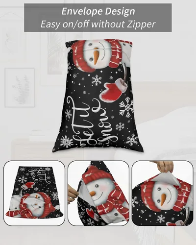 Vista 7 de Fundas de almohada de tamaño estándar de muñeco de nieve, 2 paquetes de fundas de almohada suaves para cama, fundas decorativas para sofá de cuerpo
