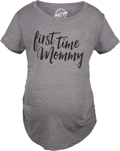 Vista 3 de Camiseta de maternidad para embarazada con texto en inglés "First Time Mommy
