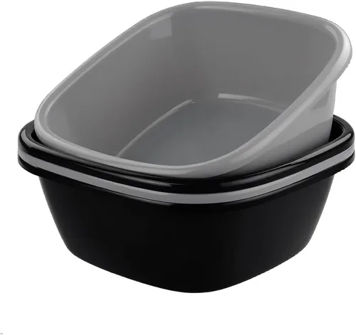 Vista 9 de Vababa Lavabo de plástico de 12 cuartos de galón, sartén para fregadero de cocina, paquete para 4