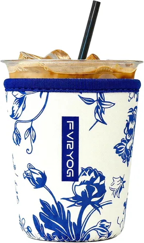 Vista 58 de Fundas de neopreno reutilizables aisladas para café helado, fundas para tazas de café helado, fundas para bebidas heladas y calientes