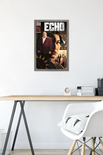 Vista 6 de Trends International Marvel Echo - Póster de pared con portada de cómic, 22.4 pulgadas de largo x 14.7 pulgadas, versión enmarcada en madera