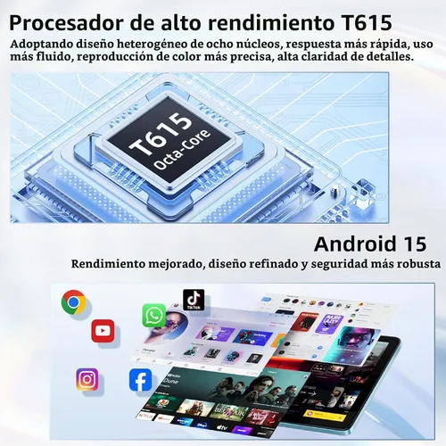 Vista 3 de Tablet Android 15 de 10 pulgadas, 24GB RAM 128GB ROM, Tabletas con Funda de Teclado Ratón Stylus, 1TB Expandible, Octa-Core 6000mAh 1280x800 IPS HD
