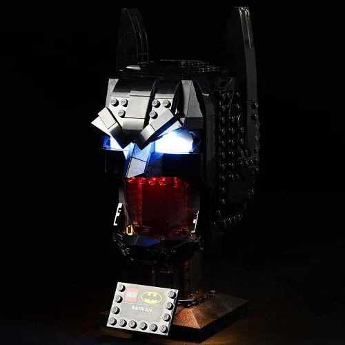 Vista 2 de Kit de iluminación LED solamente – Juego de luces diseñado para Lego Batman Cowl 76182 juego de bloques de construcción – El modelo no está incluido