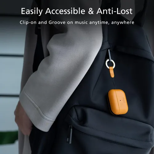 Vista 4 de alto Funda de Cuero Italiano Compatible con AirPods Pro 2ª Generación 2022 Mujeres Hombres Carcasa Rígida Protectora Soporta Carga Inalámbrica LED