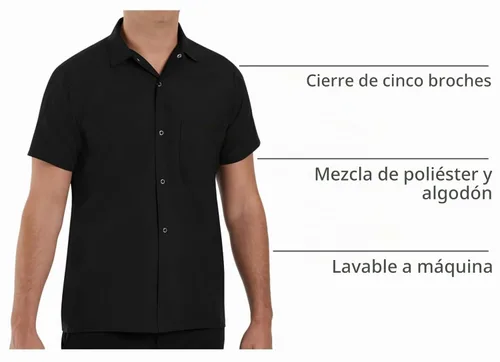 Vista 3 de Chef Designs Camisa RK Cook para hombre Negro