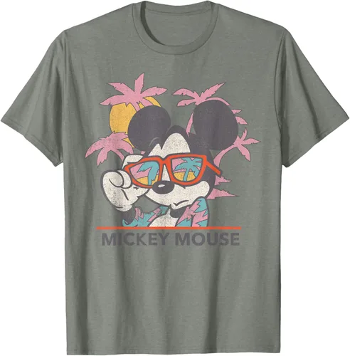 Vista 24 de Disney Mickey and Friends Mickey Mouse Tropical Retrato Camiseta S Negro