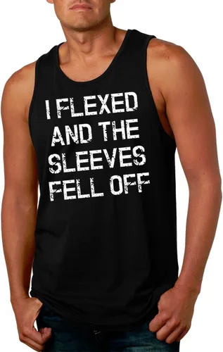 Vista 2 de Camiseta sin mangas para hombre con diseño gracioso de I Flexed and The Sleeves Fell Off, camiseta para entrenamiento en el gimnasio