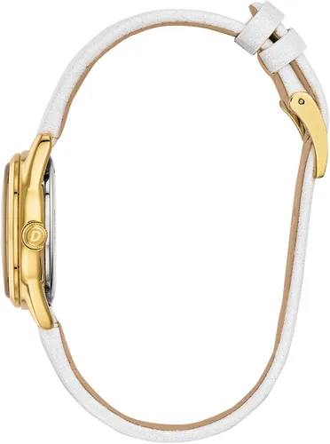 Vista 2 de Citizen Eco-Drive Reloj de cuarzo casual para mujer, acero inoxidable con correa de piel, blanco (Modelo EM0682-07A)