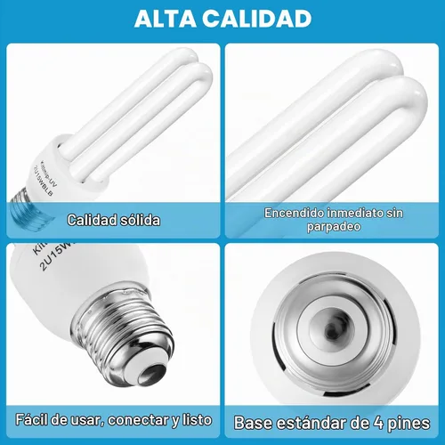 Vista 3 de Bug Zapper - Bombilla de repuesto tipo U, 15 W, E26, E27, compatible con Homesuit, Keuomy, Yluces, Yissvic, Powify y otros modelos Bug Zapper