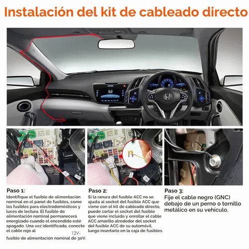 Vista 5 de Kit de cable duro USB-C Vantrue de 11.5 pies (12V–24V a 5V) con funcionalidad de accesorio, protección de bajo voltaje para N4(S)/N4