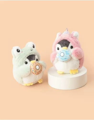 Vista 6 de BONICI Lindo disfraz creativo y encantador para cosplay juego de pingüino con diseño de bebé llavero y llaveros Rana