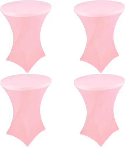 Vista 12 de Paquete de 4 manteles de elastano para mesa de cóctel de 32 x 43 pulgadas, manteles cuadrados elásticos de esquinas cuadradas, mantel redondo