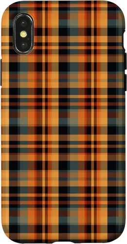 Vista 5 de Plaid Orange Brown Fall Harvest Muted Colors Print Pattern Case for iPhone 17