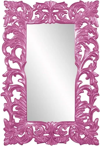 Vista 16 de Howard Elliott Chateau Rectangular Hanging Wall Mirror, Scroll Work Frame, Black, 31.5 x 42 Inch