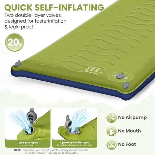 Vista 5 de TEKIK Almohadilla de dormir de espuma viscoelástica autoinflable