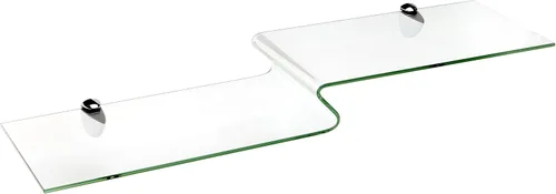 Vista 3 de Spancraft Estante de vidrio doblado Kingbird con soporte de latón de 8" x 32