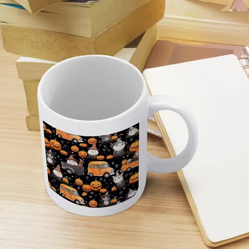 Vista 8 de Coffee Mug Happy Halloween Pumpkin Gnomes Truck Love Cat Bat Ghost Spider Web Ceramic Mugs Happy Halloween Funny Gifts Ideas For Mama Mommy