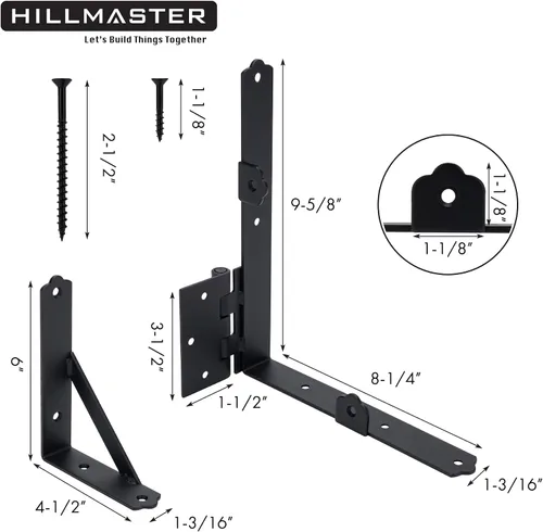Vista 2 de HILLMASTER Kit de marco de puerta anti hundimiento, soporte de esquina de puerta, hardware de puerta ajustable resistente con pestillo de puerta