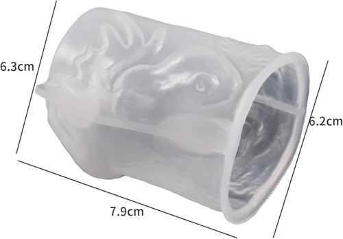 Vista 3 de Molde de silicona de fundición de resina animal de cilindro de ciervo para decoración casera y fabricación de velas Molde espiral de onda